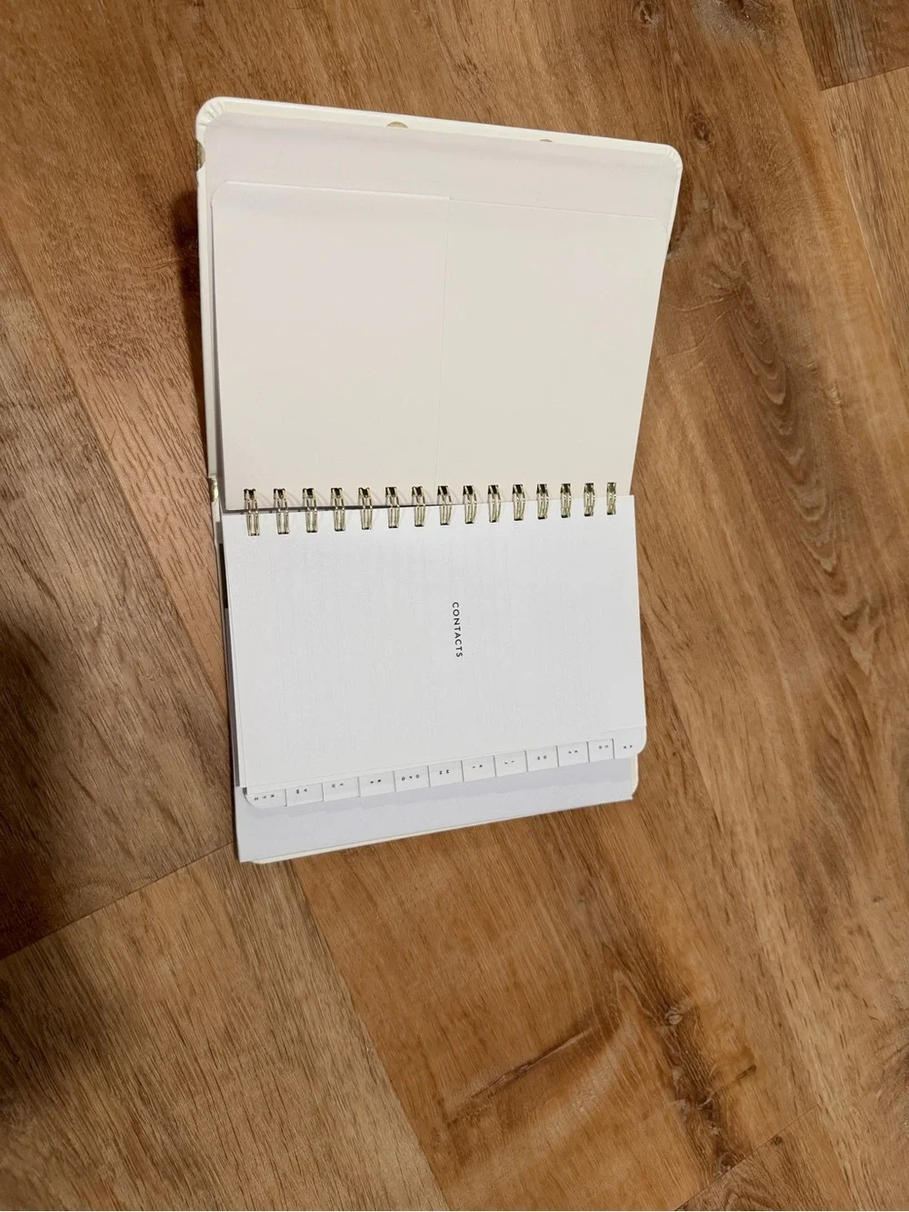 kate spade White & Gold Polka Dot Contact Book with Elastic Closure